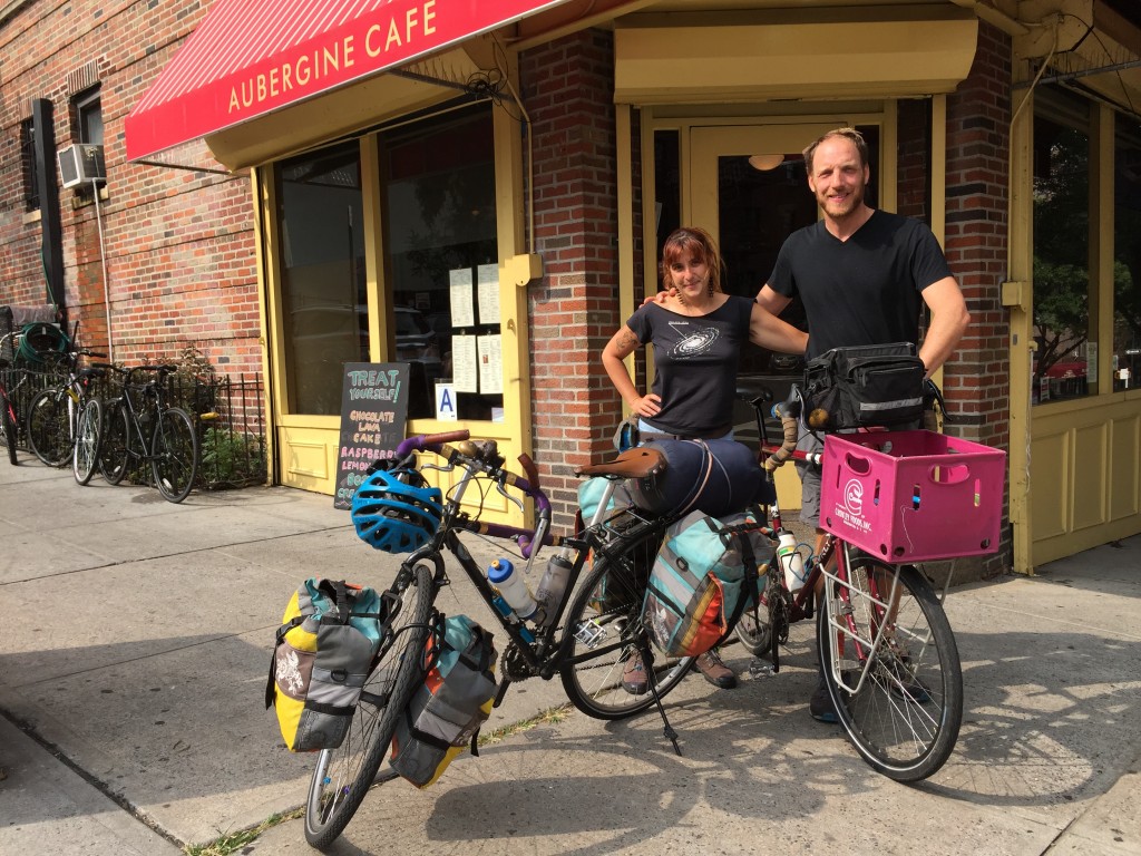 Dara Silverman and Ren Dodge of Agile Rascal Traveling Bike Theatre